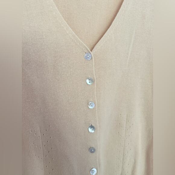 Vintage Paul Harris Design Orange Sherbert Short Sleeve Cardigan Sweater Medium - Picture 3 of 7